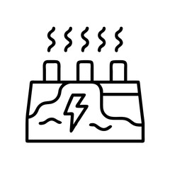 Fototapeta premium geothermal energy icon, geothermal energy line art - simple line art of geothermal energy, perfect for geothermal energy logos and icons