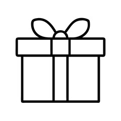 gift box icon, gift box line art - simple line art of gift box, perfect for gift box logos and icons