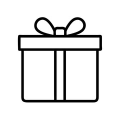 gift box icon, gift box line art - simple line art of gift box, perfect for gift box logos and icons