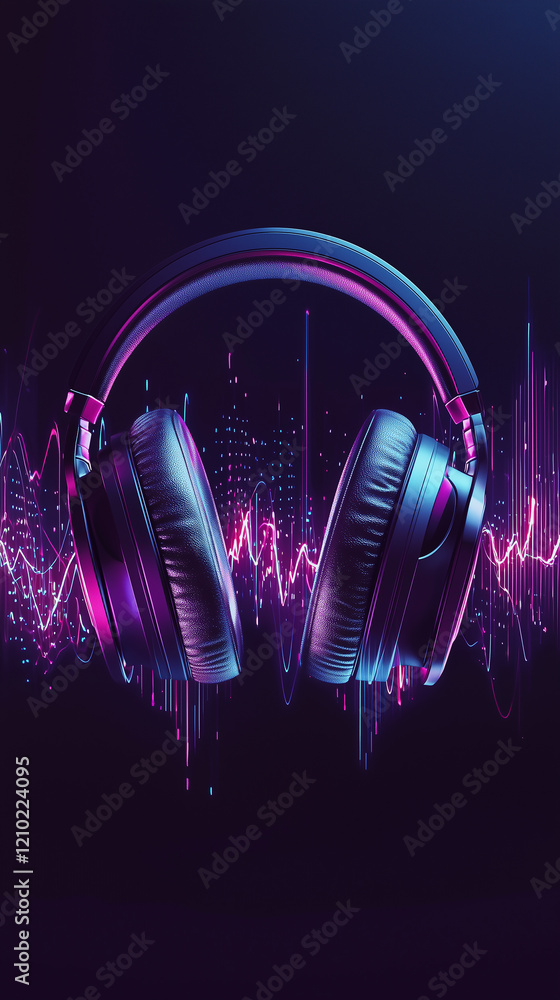 Poster music streaming event exploring the ultimate music application experience in an engaging entertainme