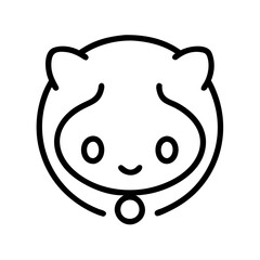 github logo icon, github logo line art - simple line art of github logo, perfect for github logo logos and icons