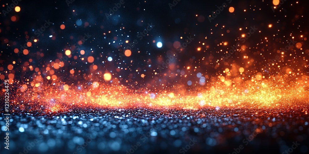 Aufkleber vibrant particles of light create an enchanting atmosphere during a night event in a mystical settin