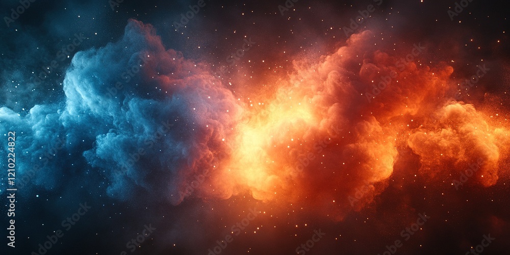 Poster colorful clouds of gas and dust swirl together in a cosmic display in deep space during a star forma