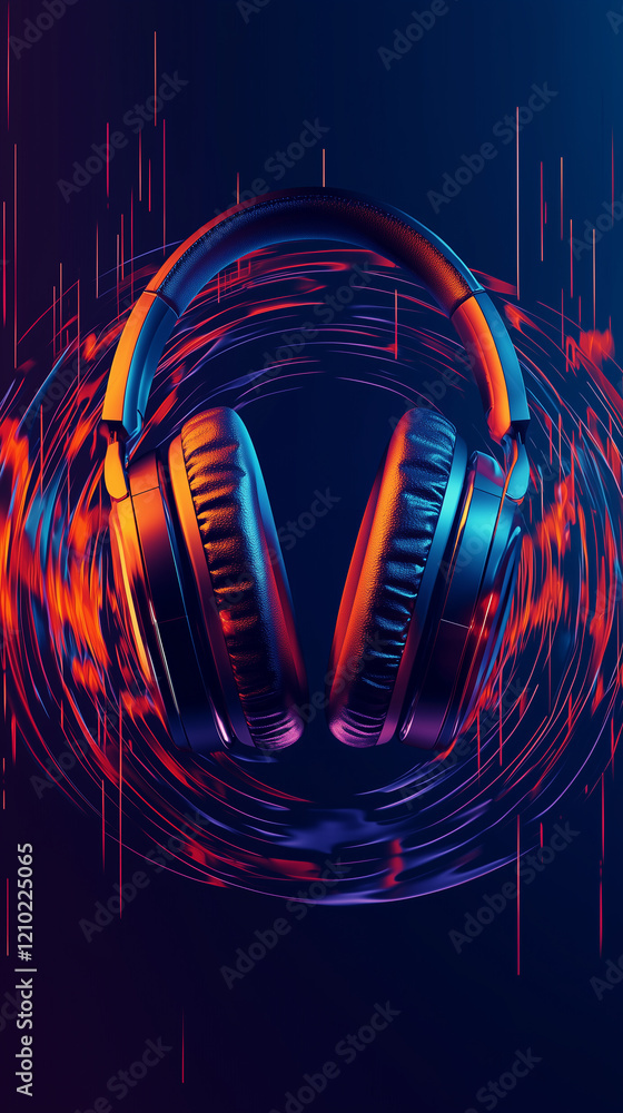 Aufkleber vibrant music streaming experience digital realm visual art abstract environment dynamic perspective