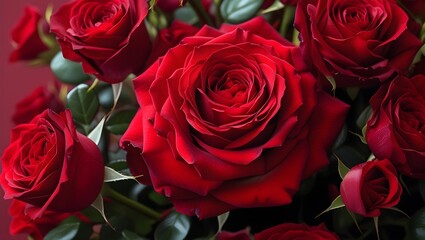 Naklejka premium Red rose flowers Valentine's day,