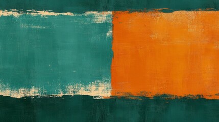 Abstract Teal Orange Modern Art Painting Textured Canvas Bold Brushstrokes Contemporary Artwork