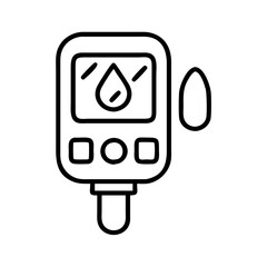 glucose monitor icon, glucose monitor line art - simple line art of glucose monitor, perfect for glucose monitor logos and icons