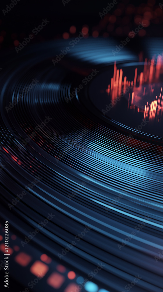 Poster revolutionizing entertainment exploring music streaming applications digital soundscapes and user ex