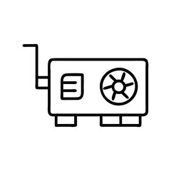 gpu icon, gpu line art - simple line art of gpu, perfect for gpu logos and icons