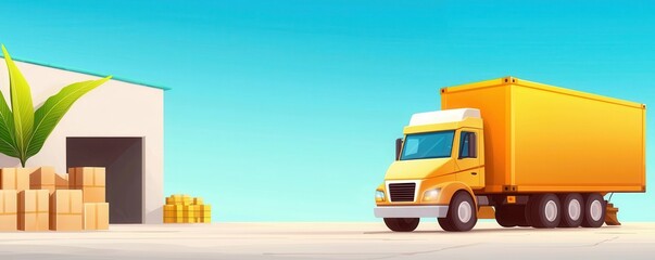 Efficient cargo transfer system optimizing logistics hub operations urban environment digital illustration aerial view smart technology