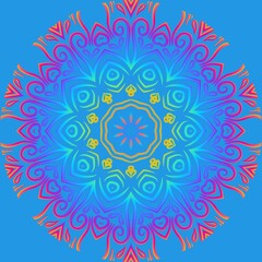 caleidoscope classic gradient flower art pattern of traditional tenun batik ethnic dayak ornament for wallpaper ads background sticker or clothing	