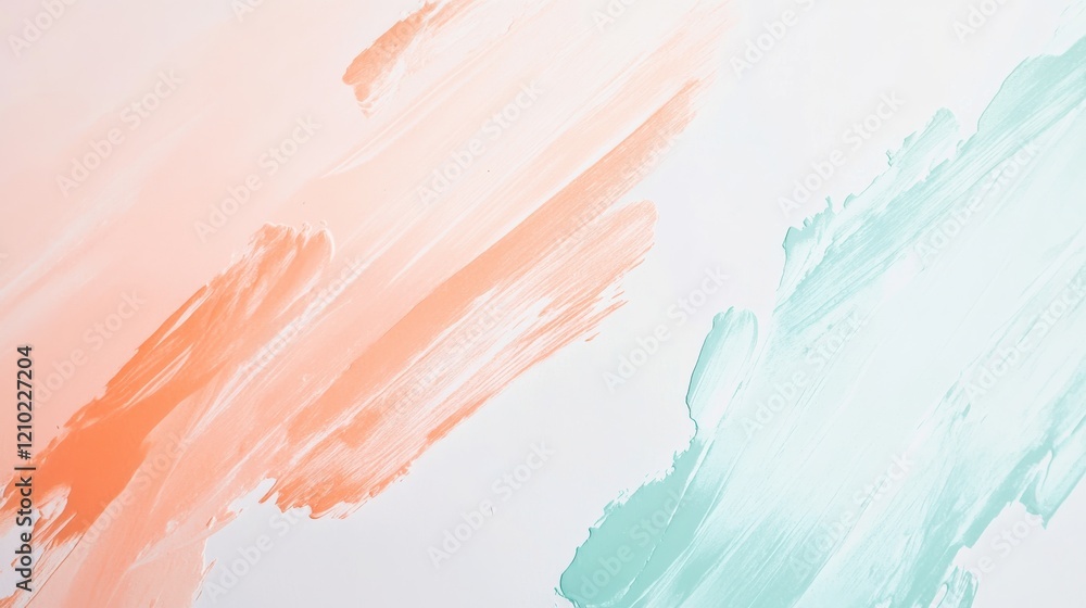 Aufkleber creative abstract brush strokes in soft pastel colors on a minimalist white background suitable for 