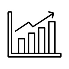 graph with upward arrow growth icon, graph with upward arrow growth line art - simple line art of graph with upward arrow growth, perfect for graph with upward arrow growth logos and icons