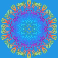 caleidoscope classic gradient flower art pattern of traditional tenun batik ethnic dayak ornament for wallpaper ads background sticker or clothing	