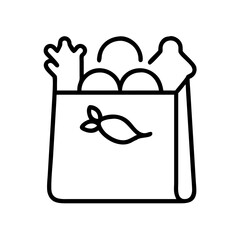 grocery bag icon, grocery bag line art - simple line art of grocery bag, perfect for grocery bag logos and icons
