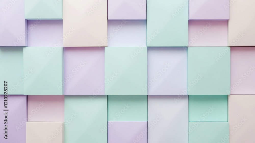 Poster muted mint and pastel blocks create a calming and modern backdrop for creative projects and interior
