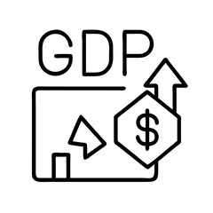 gross domestic product gdp icon, gross domestic product gdp line art - simple line art of gross domestic product gdp, perfect for gross domestic product gdp logos and icons