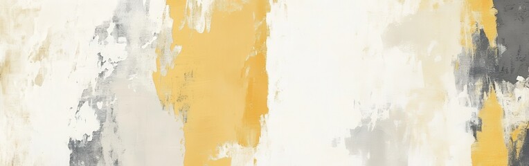 Naklejka premium Minimalist composition featuring irregular strokes of yellow, gray, and white pencil on a textured surface
