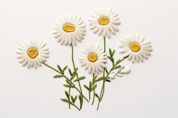 Fototapeta premium Daisy embroidery flower plant