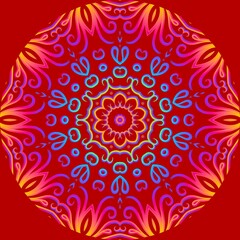 caleidoscope classic gradient flower art pattern of traditional tenun batik ethnic dayak ornament for wallpaper ads background sticker or clothing	