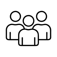 group of people icon, group of people line art - simple line art of group of people, perfect for group of people logos and icons
