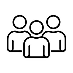 group of people icon, group of people line art - simple line art of group of people, perfect for group of people logos and icons