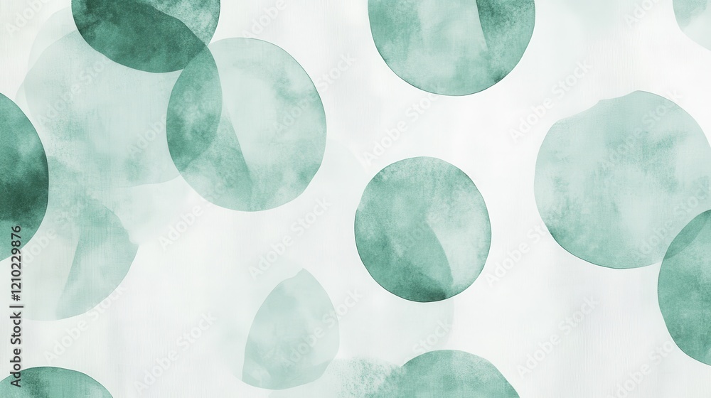 Aufkleber elegant mint circles created with pencil strokes on a soft white background evoke a calm and serene 
