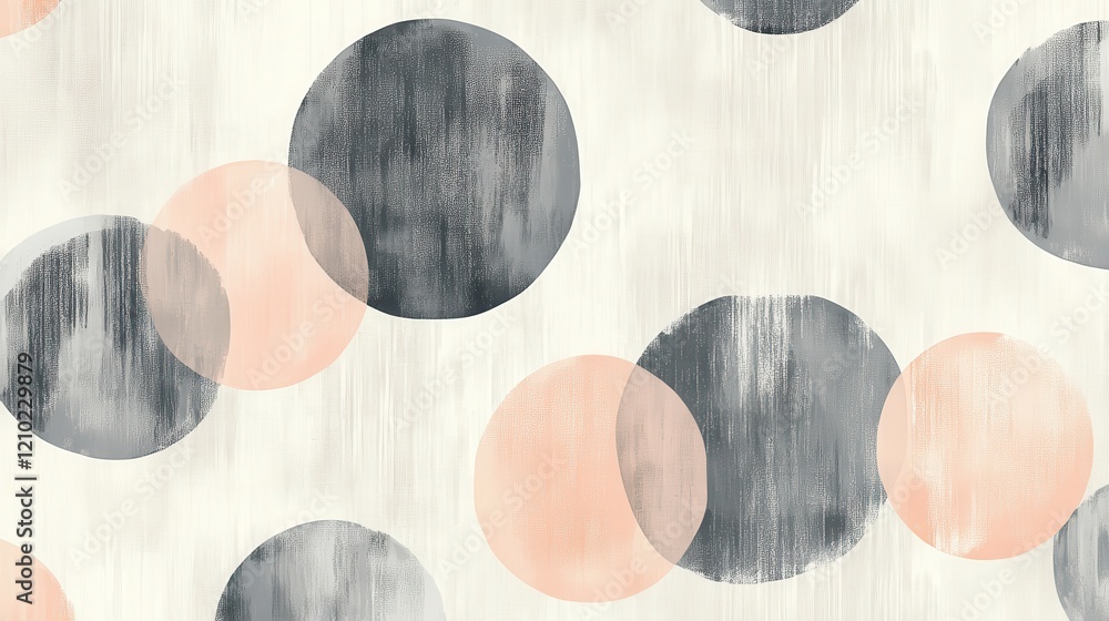 Aufkleber Elegant gray circles create a serene atmosphere with smooth pencil strokes on a soft background