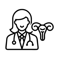 gynecologist icon, gynecologist line art - simple line art of gynecologist, perfect for gynecologist logos and icons