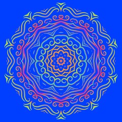 caleidoscope classic gradient flower art pattern of traditional tenun batik ethnic dayak ornament for wallpaper ads background sticker or clothing	