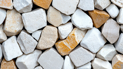 Natural stones in various shapes and colors create textured surface