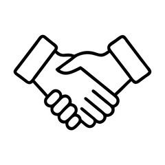 handshake icon, handshake line art - simple line art of handshake, perfect for handshake logos and icons