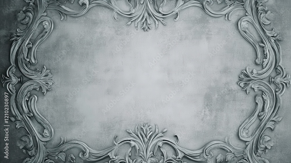 Aufkleber elegant single-tone gray ornate design with intricate detailing and smooth texture on a background