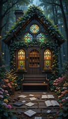 Obraz premium Whimsical forest hideaway, where magic and mystery bloom.