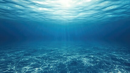 Fototapeta premium Subtle gradient of calm ocean water in varying blue tones, creating a soothing background.