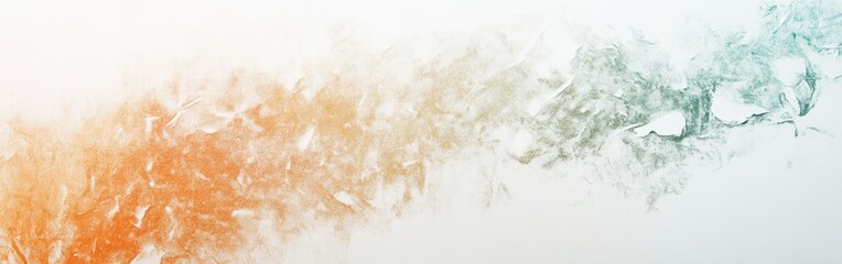 Naklejka premium Soft pencil strokes create a serene abstract composition on a clean white canvas showcasing gentle hues of orange and green