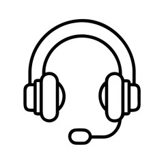 headphones icon, headphones line art - simple line art of headphones, perfect for headphones logos and icons
