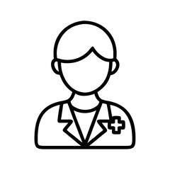 healthcare administrator icon, healthcare administrator line art - simple line art of healthcare administrator, perfect for healthcare administrator logos and icons