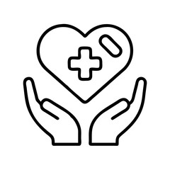 health care icon, health care line art - simple line art of health care, perfect for health care logos and icons