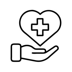 Obraz premium healthcare icon, healthcare line art - simple line art of healthcare, perfect for healthcare logos and icons