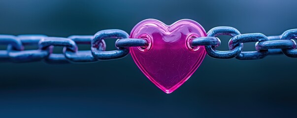 A heart-shaped pendant highlighting connection and affection in a chain.