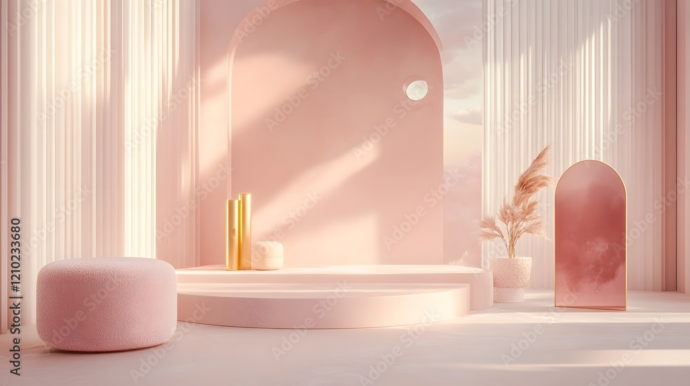 Aufkleber soft and luxurious pink and gold gradient backdrop with smooth textures creating an elegant and roma