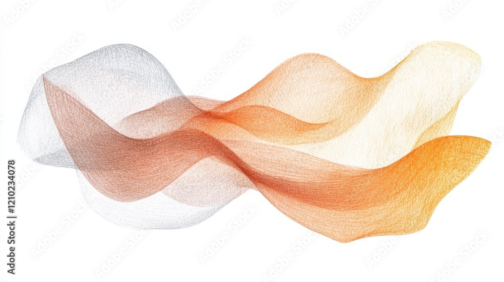 Poster abstract pencil strokes create fluid waves of color and movement in a harmonious composition