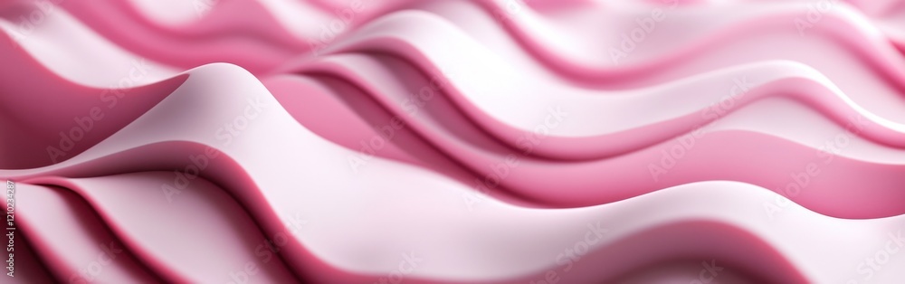 Poster monochromatic pink abstract pattern with flowing waves creating a soothing visual effect for design 