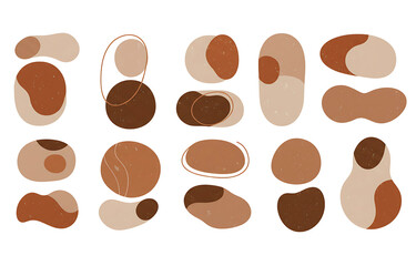 Obraz premium Trendy Abstract Geometric Shapes in Earthy Tones with Subtle Textures