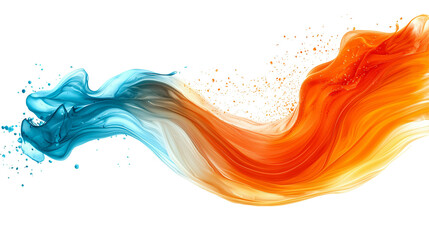 Fototapeta premium vibrant swirl of blue and orange liquid creates abstract background, evoking energy and movement