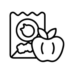healthy snack icon, healthy snack line art - simple line art of healthy snack, perfect for healthy snack logos and icons