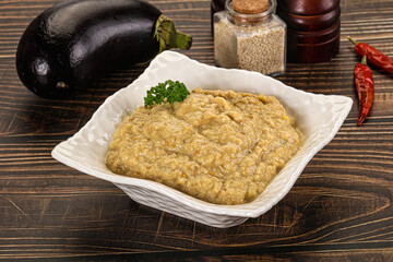 Eggplant dip - Mutabal with tahini paste