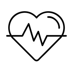 heart rate icon, heart rate line art - simple line art of heart rate, perfect for heart rate logos and icons