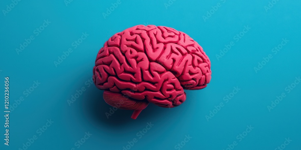 Aufkleber machine learning data science training concept. bright pink brain model displayed against a vibrant 